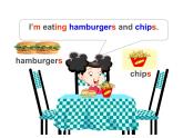 外研版（一年级起点）小学三年级英语上册 Module 1  Unit 2  I’m eating hamburgers and chips   课件