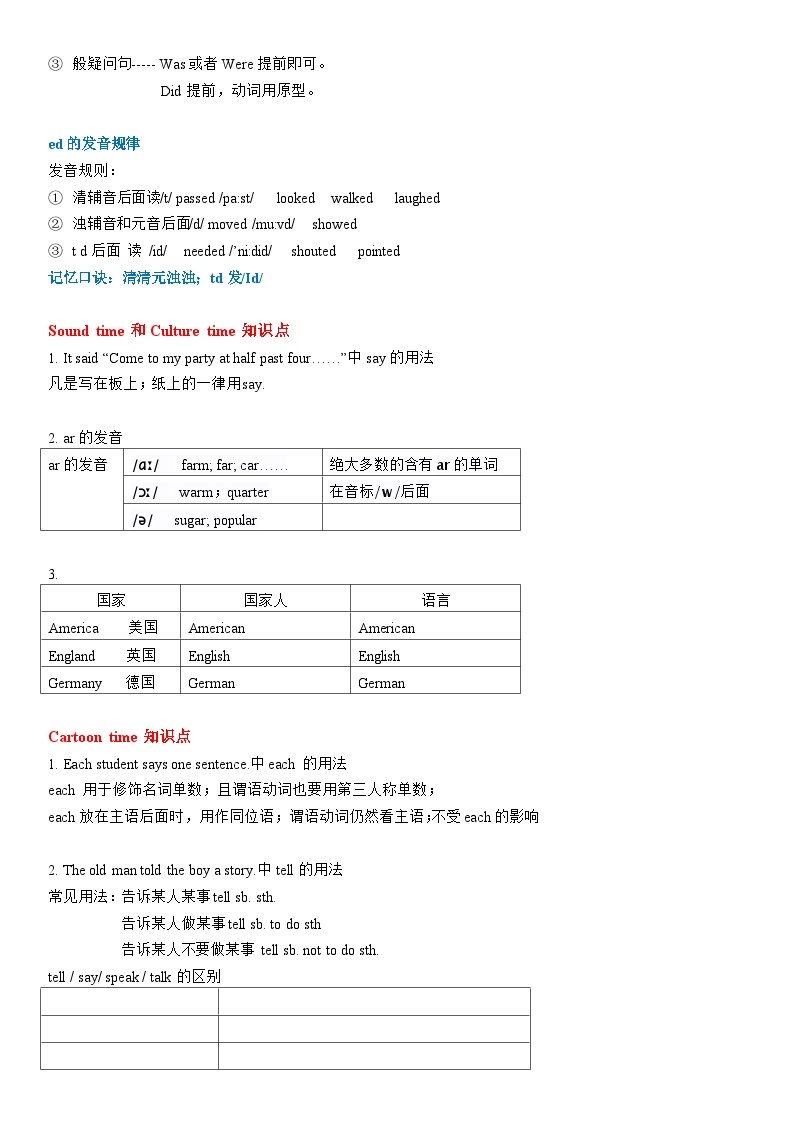 2023-2024学年小学英语五升六暑假讲义：专题六 ---- 六年级上册 Unit 1新课讲义 译林版三起03