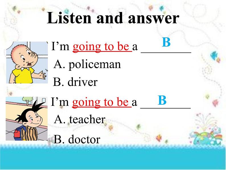 外研版（一年级起点）小学三年级英语上册 Module 9 Unit 2 I 'm going to be a driver.    课件第5页