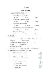 小学外研版 (三年级起点)Unit 1 He can’t see.同步训练题