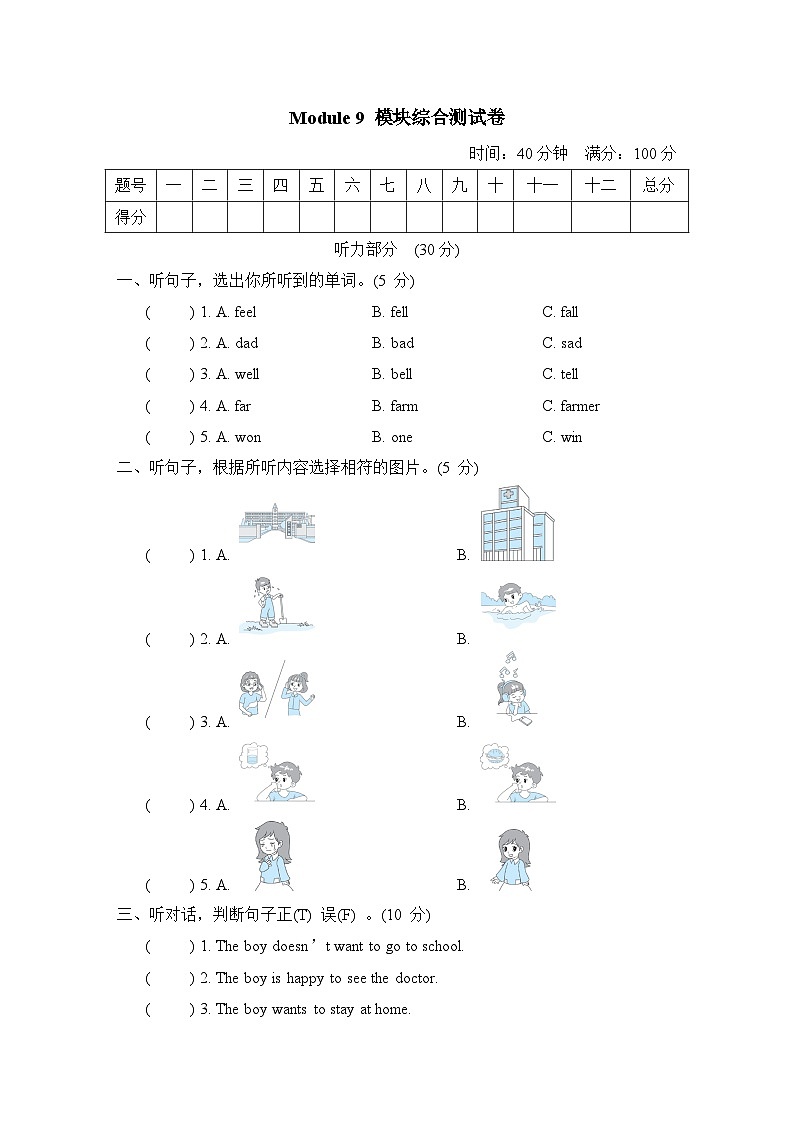 Module 9 模块综合测试卷第1页