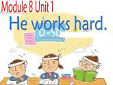 外研版（一年级起点）小学三年级英语下册 Module 8 Unit 1 He works hard.   课件