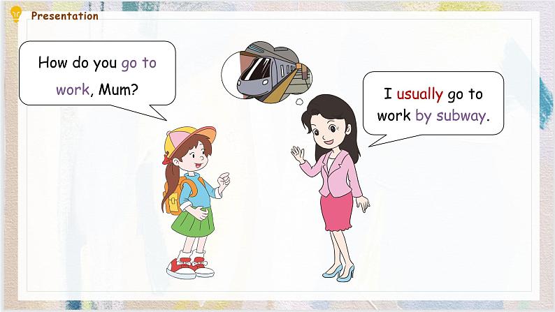 Unit 2 Ways to go to school A Let’s learn课件 )07