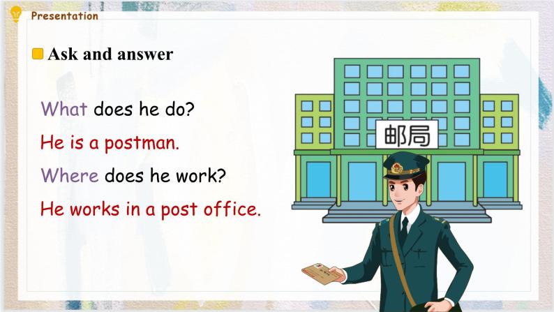 Unit5What does he do_ B Let's learn 课件)03