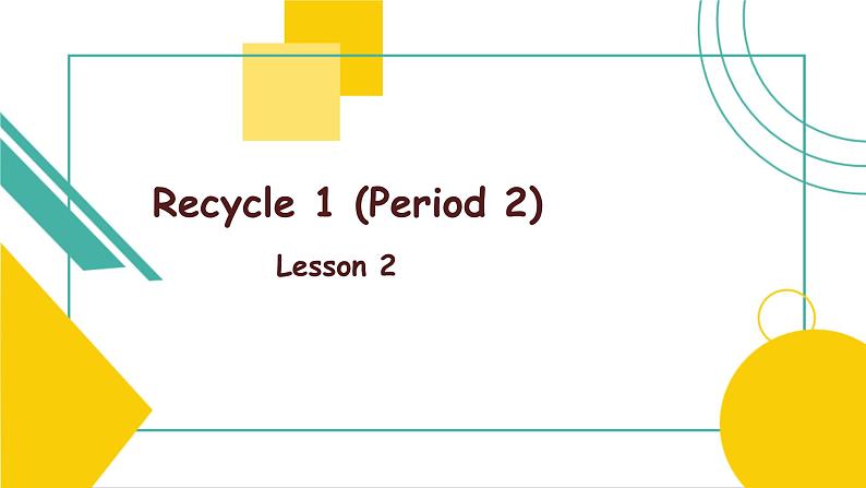 人教PEP版英语四年级上册Recycle 1 Lesson 2 课件01