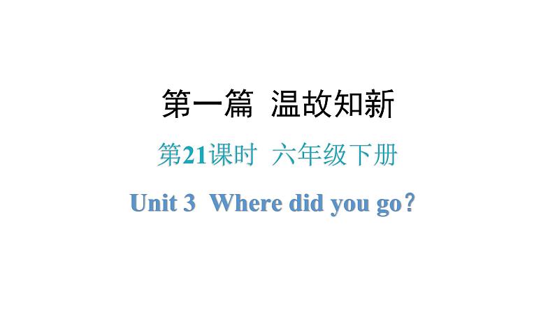 小升初小学英语总复习第21课时六年级下册Unit 3Where did you go？教学课件01