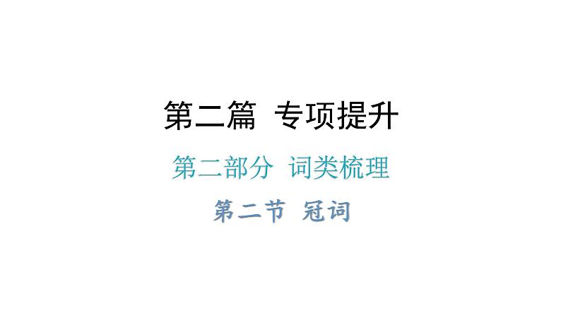 小升初小学英语总复习第二部分词类梳理第二节冠词教学课件第1页