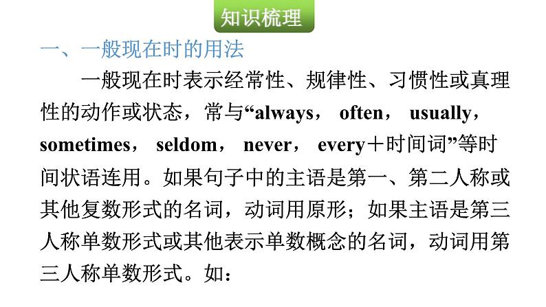 小升初小学英语总复习第四部分时态精析第二节一般现在时教学课件03