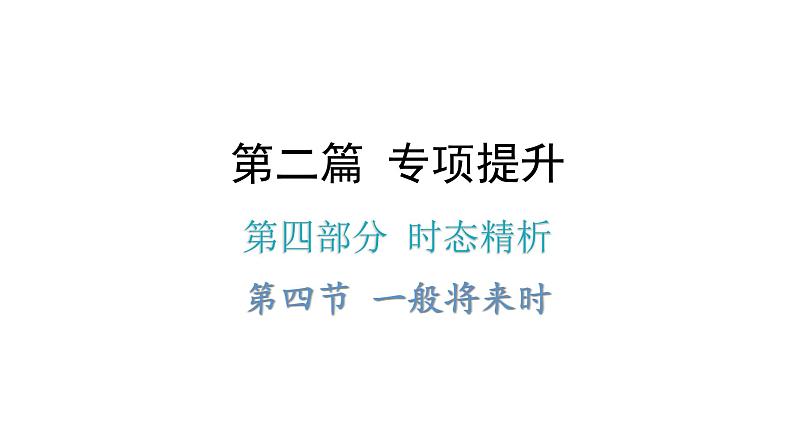 小升初小学英语总复习第四部分时态精析第四节一般将来时教学课件01