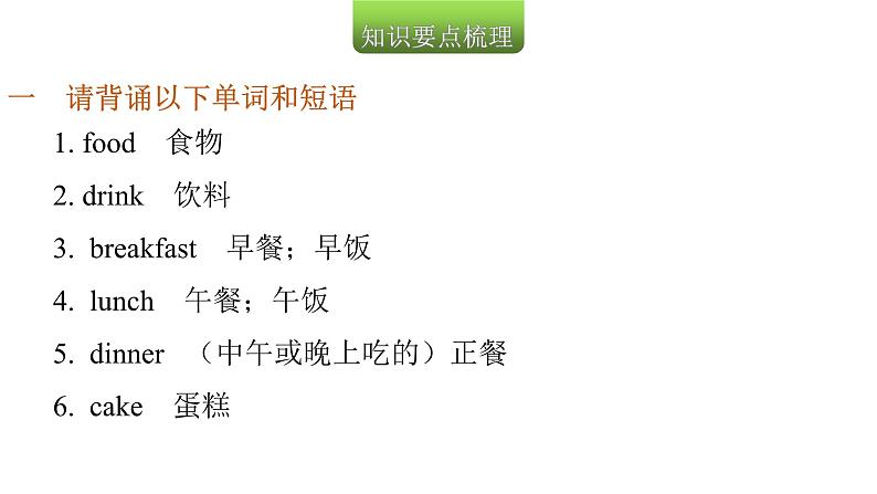 小学毕业英语总复习第二章话题第16课时食品、饮品和餐具教学课件第3页