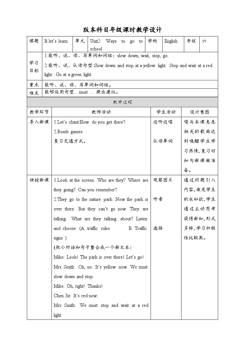 人教版英语六上 Unit2 B2 Let's learn（课件+教案+音视频素材）01