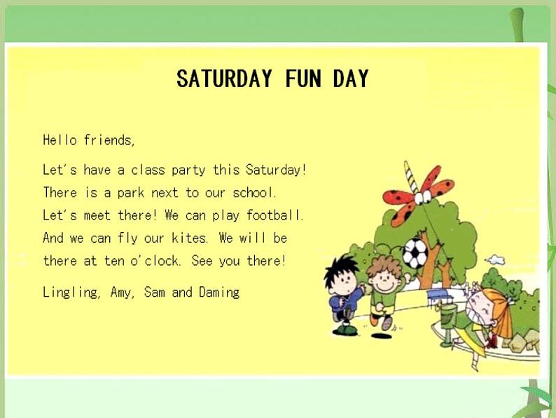 外研版（一年级起点）小学四年级英语下册Module 6 Unit 2 Let's have fun this Saturday!   课件303