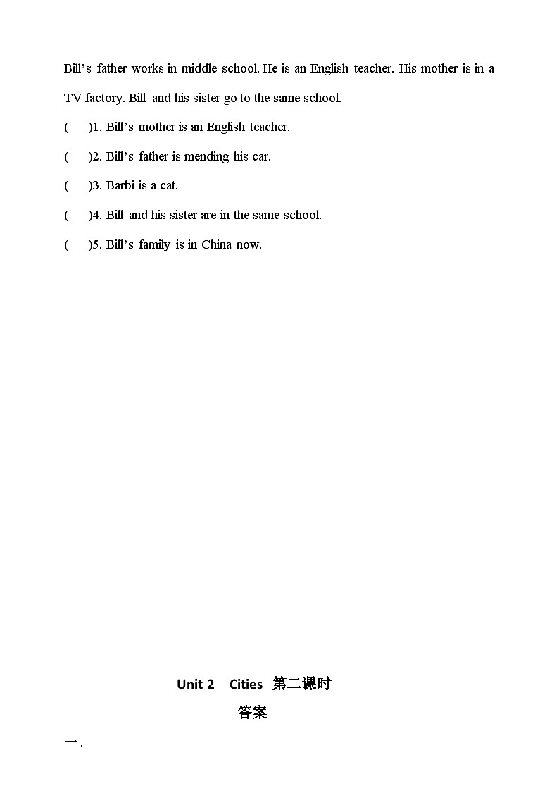 Unit 2 Cites lesson 2练习03