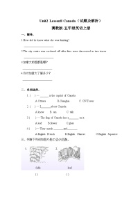 小学英语冀教版 (三年级起点)五年级上册unit 2 My Country and English-speaking CountriesLesson 8 Canada同步训练题