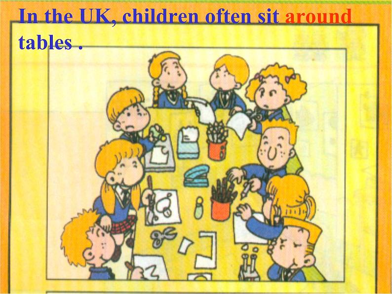 外研版（一年级起点）小学五年级英语上册Module 8 Unit 1 Children often sit around tables.  课件208