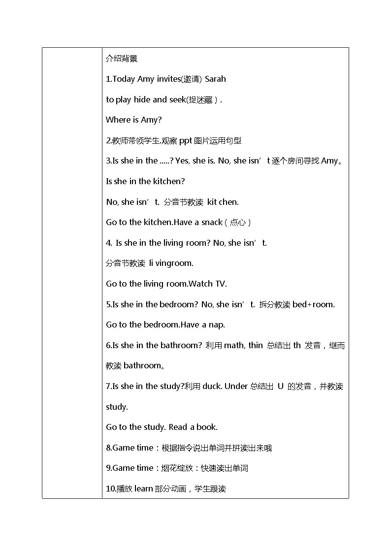 人教版PEP四上《Unit 4 My home Part A（Let's learn）》教学设计02