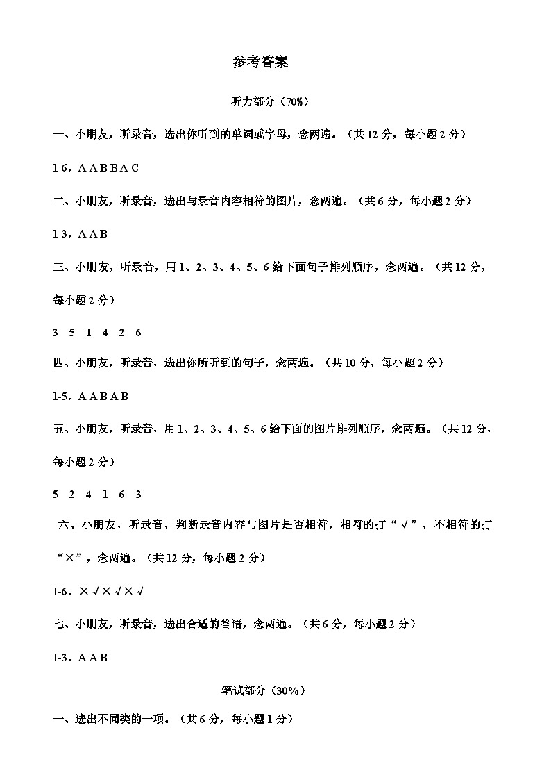 （含听力音频）2020年秋二年级上册英语期末测试卷（含答案听力材料）沪教牛津版01