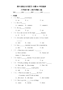 牛津上海版三起六年级下册 期中易错点专项复习-专题04 单项选择