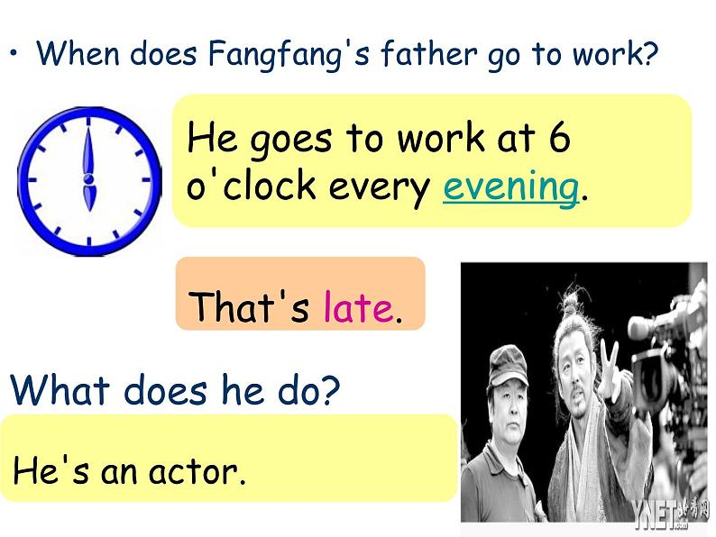 外研版（一年级起点）小学五年级英语下册Module 7 Unit 1 My father goes to work at 8 o'clock every morning.   课件308