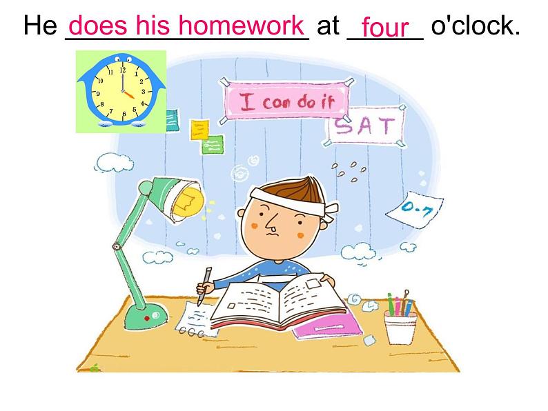 外研版（一年级起点）小学五年级英语下册Module 7 Unit 1 My father goes to work at 8 o'clock every morning.   课件506