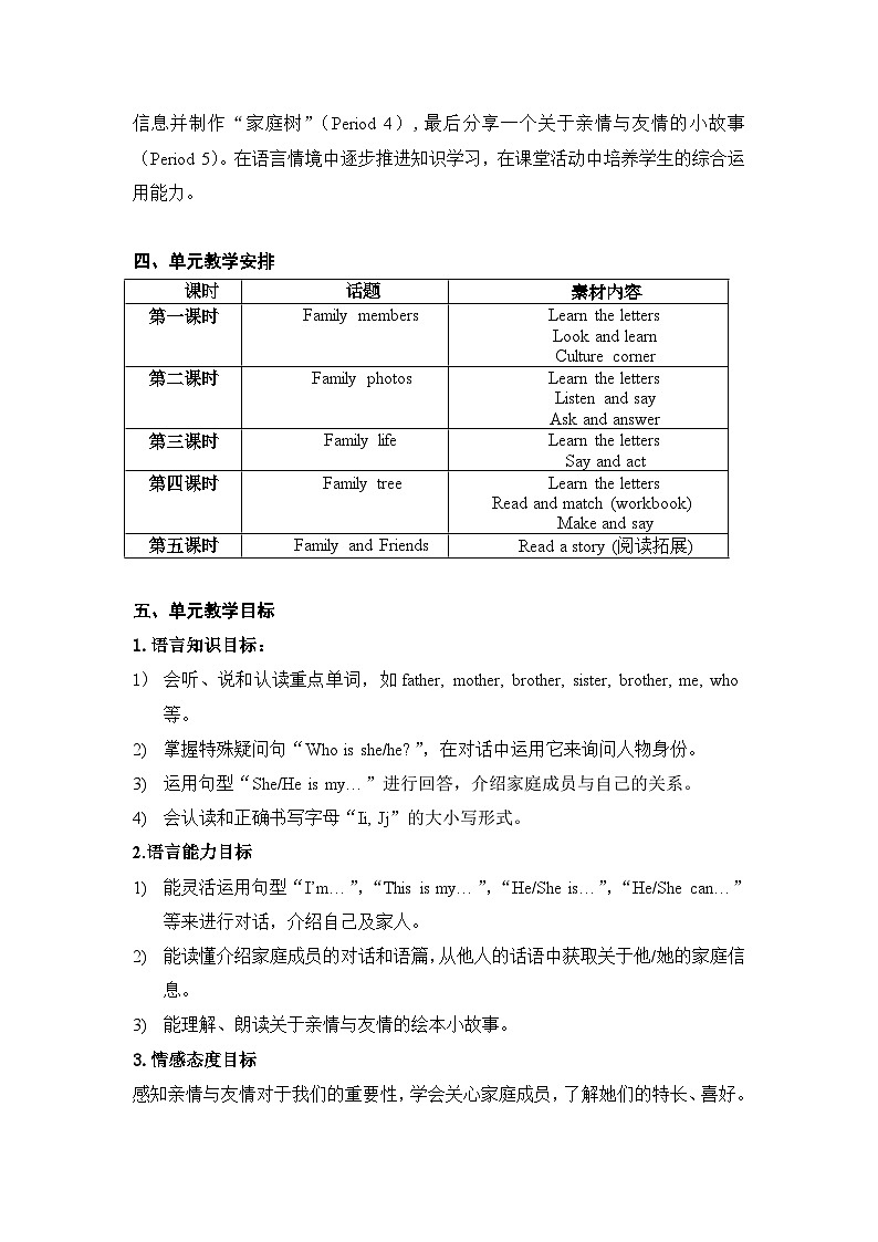 沪教版英语三年级上册 Unit 5《My family》（第一课时）教案第2页