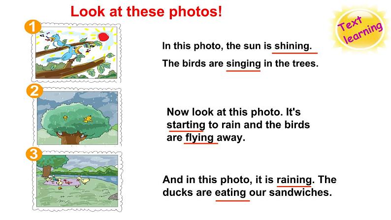 外研版（一年级起点）小学六年级英语下册Module 3 Unit 2 The sun is shining.  课件06