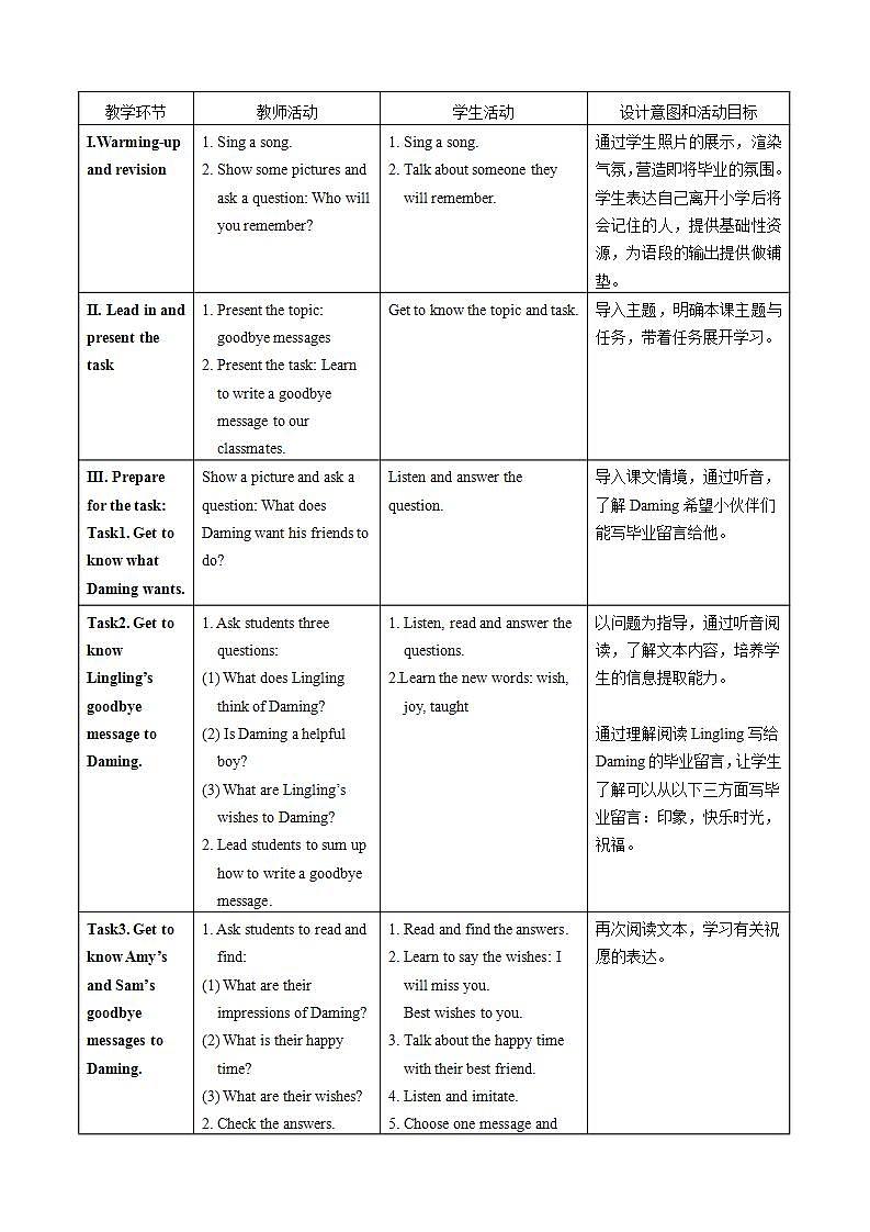 外研版（一年级起点）小学六年级英语下册 Module 9 Unit 1 Best wishes to you!   教案102