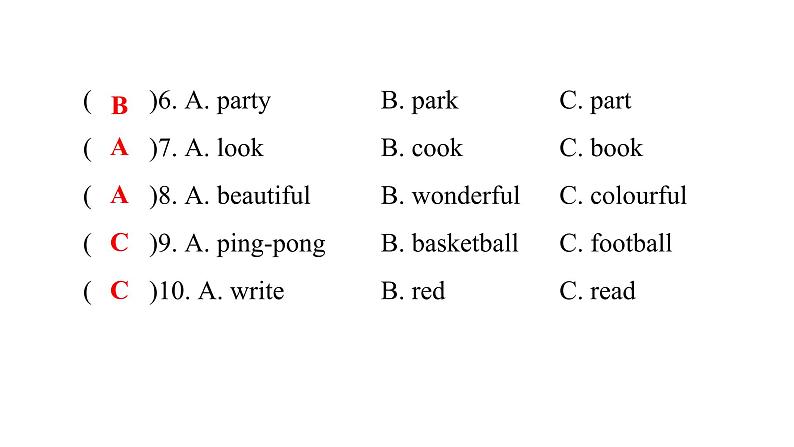 PEP版小学英语五年级上册5Unit4综合能力评价课件06