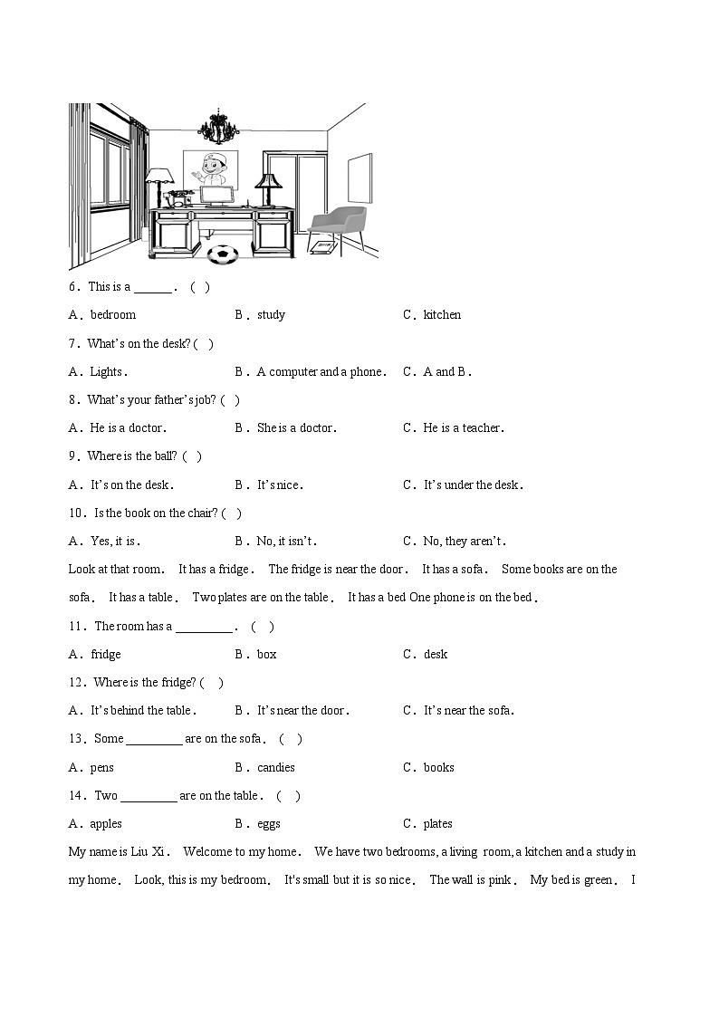 英语人教版（三起）4年级上册Unit 4单元专题卷02 阅读理解第3页