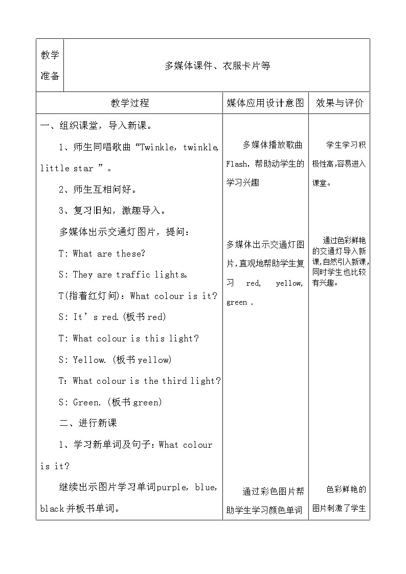 陕旅版（三年级起）小学三年级英语上册 Unit 8 What Color Is It   教案403