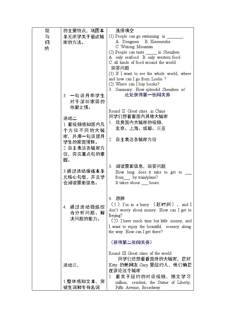 沪教牛津版_(六三制三起)英语六年级上学期 Unit 9《Great cities of the world》（4）教案第2页
