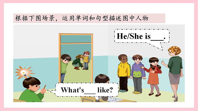 人教版英语五年级上册 Unit1 What's he like B let's learn课件+ 教案+ 练习+素材05