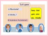 人教版英語(yǔ)五年級(jí)上冊(cè) Unit1 What's he like B let's talk 課件+ 教案+練習(xí)+素材