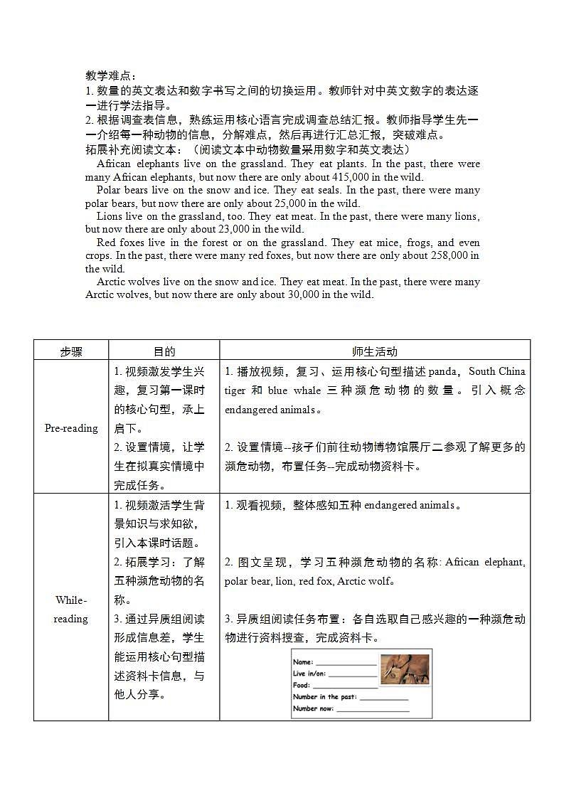 沪教牛津版_(六三制三起)英语六年级上学期 Unit 5《Animals in danger》（2）教案第2页