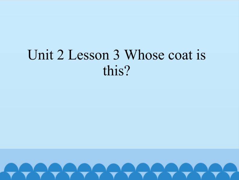 鲁科版（五四制）小学三年级英语下册 Unit 2 Clothes  Lesson 3   课件01