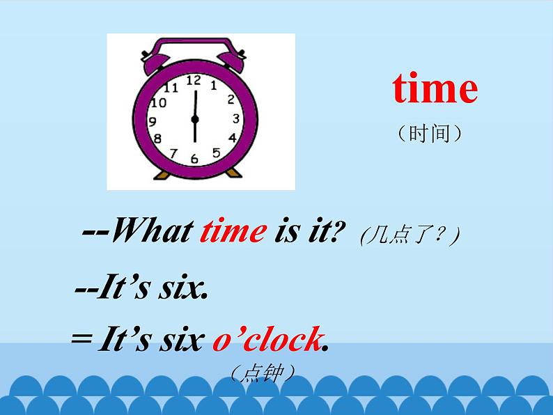 鲁科版（五四制）小学三年级英语下册 Unit 6 Time  Lesson 1   课件04