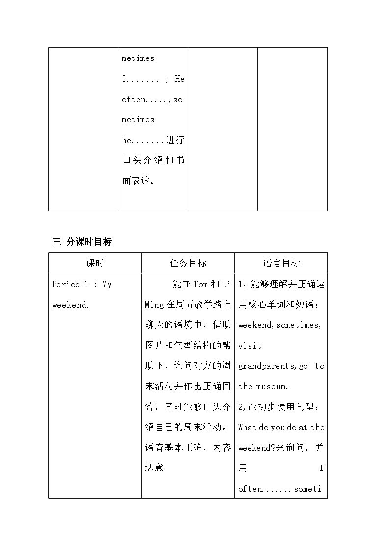 鲁科版（五四制）小学四年级英语下册 Unit 4 Weekend  Lesson 1   教案2第3页