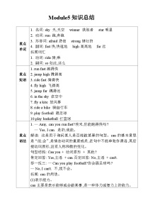 【同步导学案】外研版（三起）英语四年级上册-第五模块学案（导学案）