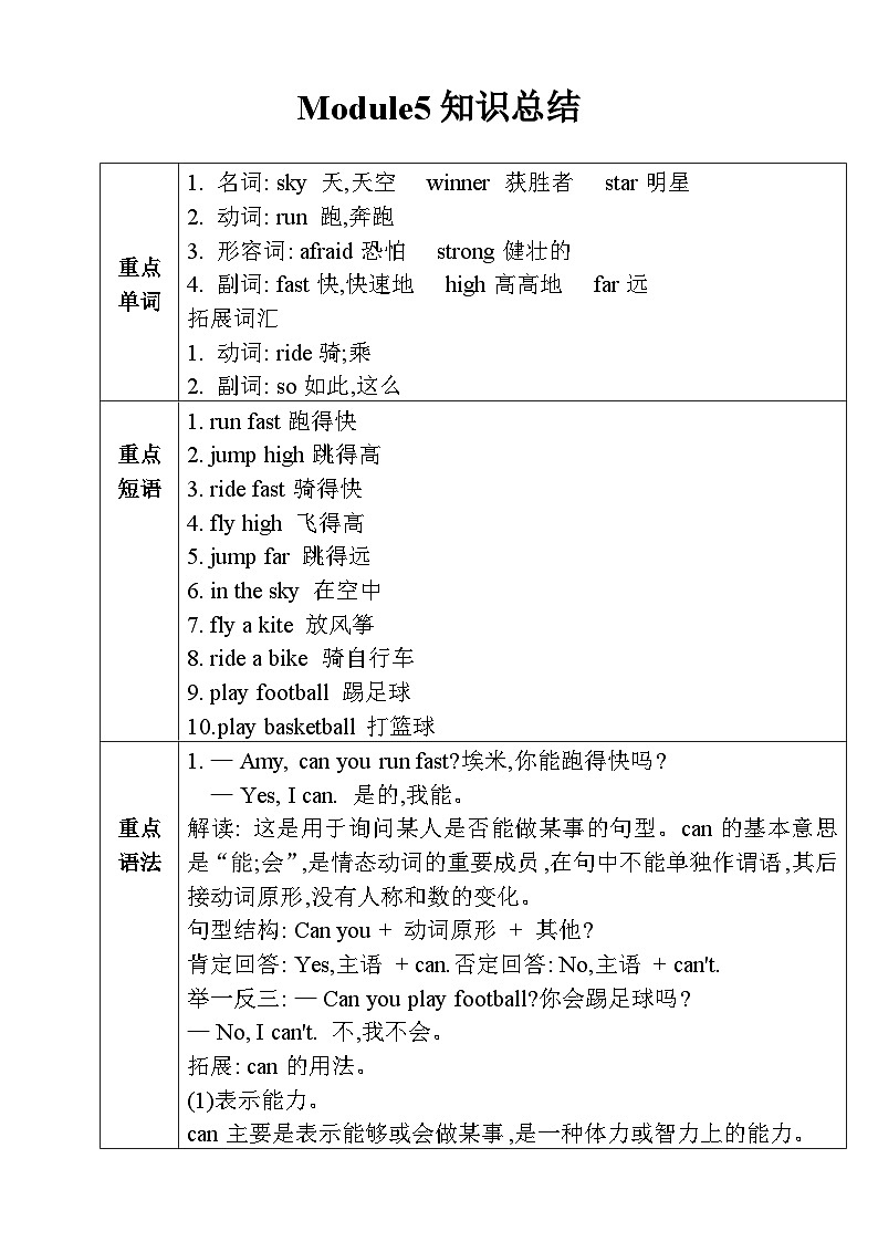 【同步导学案】外研版（三起）英语四年级上册-第五模块学案（导学案）第1页