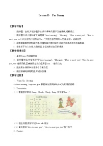 小学英语川教版三年级上册Lesson D I'm Sunny教案