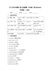 【小升初教材梳理】外研版（三起）英语六年级下册M9-M10 梳理讲义（讲例练）