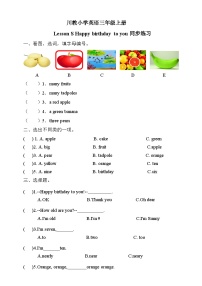 小学英语川教版三年级上册Lesson S Happy Birthday to You!精品课时训练