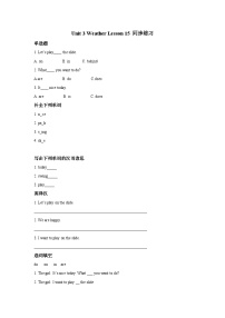 小学英语清华大学版二年级上册Unit 3 Weather优秀同步测试题