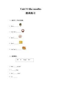 湘少版 小学英语 四年级上册 Unit 5 I like noodles 同步练习（3份 含答案）