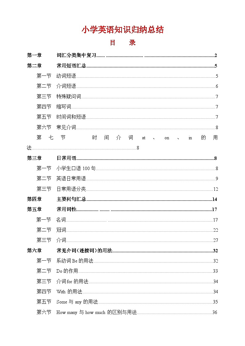 小学英语知识点归纳总结第1页