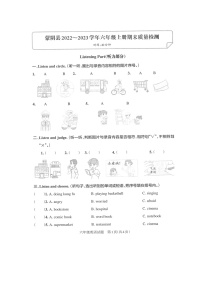 山东省临沂市蒙阴县2022-2023学年六年级上学期期末英语试题