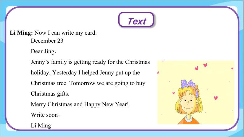 Unit 4 Lesson 21 Christmas Cards  课件+教案  冀教版（三起）英语六上08