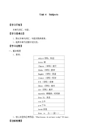 沪教牛津版(六三制三起)四年级下册Module 2 My favourite thingsUnit 4 Subjects导学案