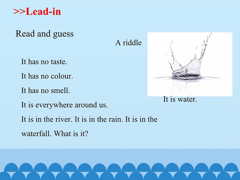 沪教版（三年级起点）小学五年级英语上册 Unit 4 Unit  11  Water   课件第3页