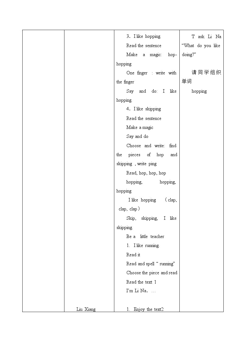 牛津上海版（试用本）小学二年级英语下册 Unit 2 Unit 1 Things I like doing   教案202